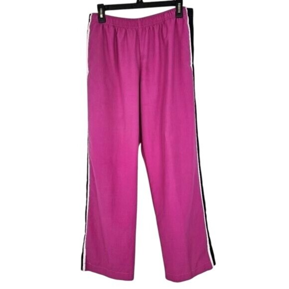 Vintage Nike Hot Pink Track Pants Sz L Pull On Side Stripe 90s Y2K Barbiecore - Picture 1 of 5